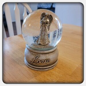 Musical Angel Snow Globe with Love Inscription